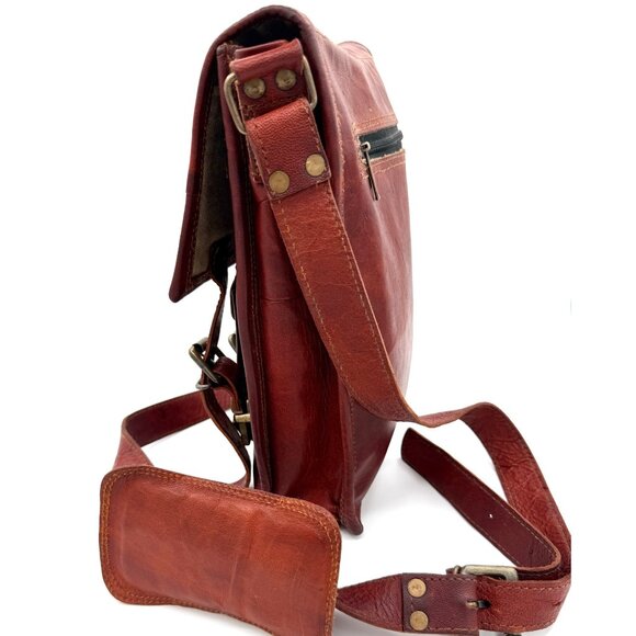 Komal’s Passion Leather Handmade Crossbody Messenger Bag Vintage Brown Satchel - Picture 2 of 11